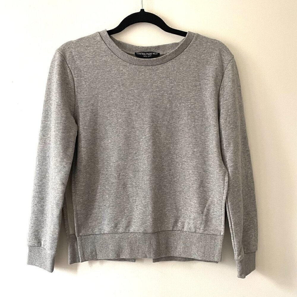 Central Park West Gray Sweatshirt "Oakland" Open Back and Side  Size Small NWT